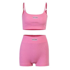 Solid sleeveless cami two piece set