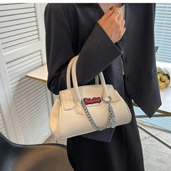 Contrast PU metal chain crossbody purses