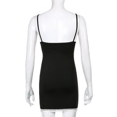 Lace embroidery V neck bowknot cami mini dress