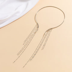Solid tassels open necklace