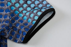 Wave point print short sleeve top