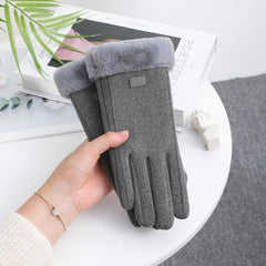 Touch screen Windproof tag fluffy gloves