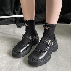 Ruffle bowknot hollow out long socks