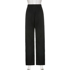 Contrast striped ruched self tie sports pants