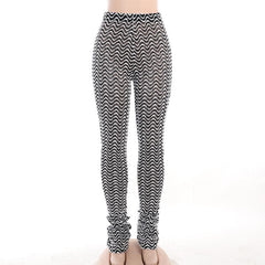 Ripple contrast textured high rise pant