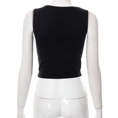 Round neck sleeveless beaded crop top