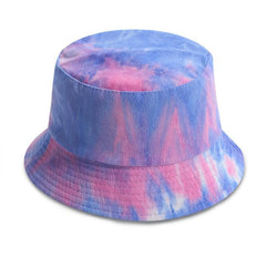 Tie dye print corduroy fisherman bucket hat