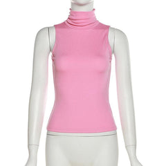 Solid sleeveless cowl neck top