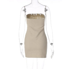 Sleeveless solid textured zip-up backless tube dress