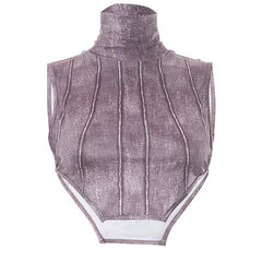 Tie dye high neck sleeveless contrast crop top