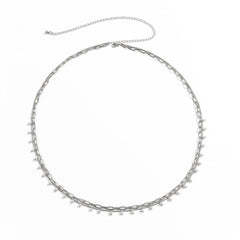 Faux pearl chain layered waist chain