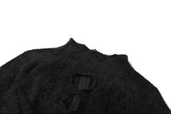 Long sleeve high neck fluffy hollow out gloves slit crop top