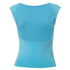 Solid cap sleeve hollow out backless 2-way top