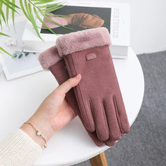 Touch screen Windproof tag fluffy gloves