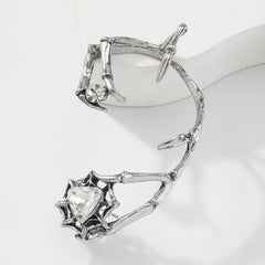 Stone silver irregular decor earrings