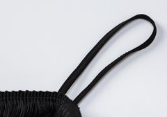 Tassels zip-up solid square neck backless cami mini dress