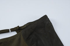 Long sleeve off shoulder hight slit mesh backless irregular midi dress