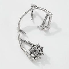 Stone silver irregular decor earrings