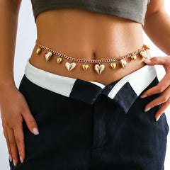 Solid heart pendant waist chain