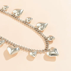 Solid heart pendant waist chain