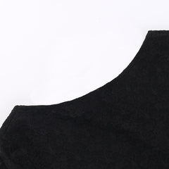 Lace solid long sleeve backless hollow out self tie mini dress