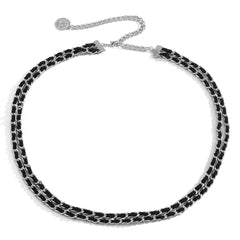 Stitch layered contrast waist chain