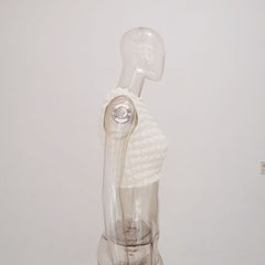 Waffle crewneck sleeveless solid crop top