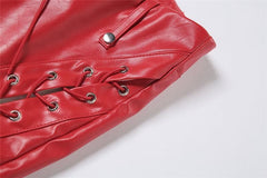 High waisted hollow out lace up pant