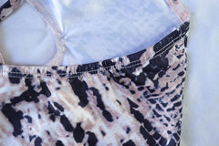 Snakeskin print hollow out self tie backless mini dress