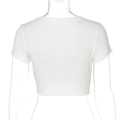 “COWBOYSââ‚?print short sleeve crewneck crop top