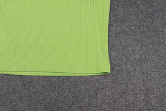 Halter self tie backless sweetheart neck ribbed solid crop top