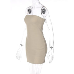 Sleeveless solid textured zip-up backless tube dress