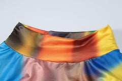 Long sleeve contrast irregular high neck ruched mini dress