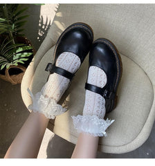 Lace bowknot hollow out short socks