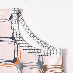 Long sleeve crewneck striped contrast mini dress