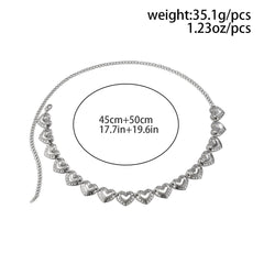 Heart pendant beaded waist chain