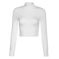 Lace up back long sleeve crop top
