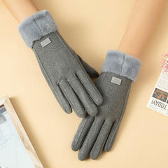Touch screen windproof tag fluffy gloves