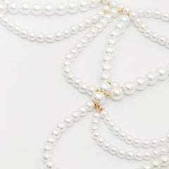 Faux pearl beaded body chain