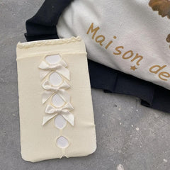 Solid bowknot hollow out long socks