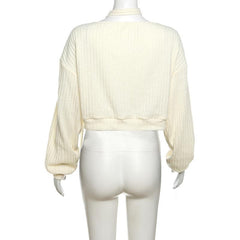 Butterfly embroidery irregular long sleeve contrast top