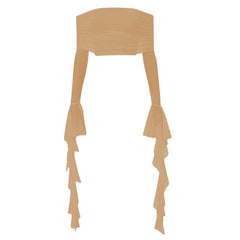 Long flared sleeve off shoulder ruffle sheer mesh backless top