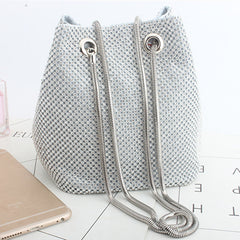 Bolsos casuales tipo cubo con diamantes de imitación