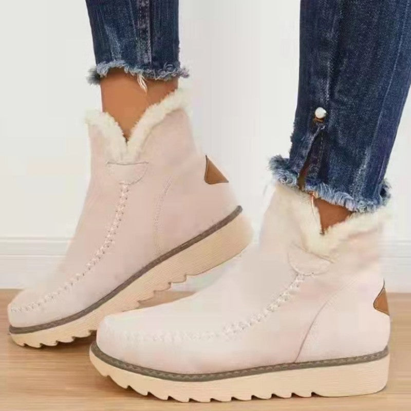 Casual Patchwork Solid Color Keep Warm Comfortable Shoes