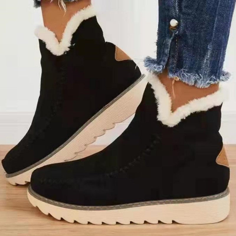 Casual Patchwork Solid Color Keep Warm Comfortable Shoes