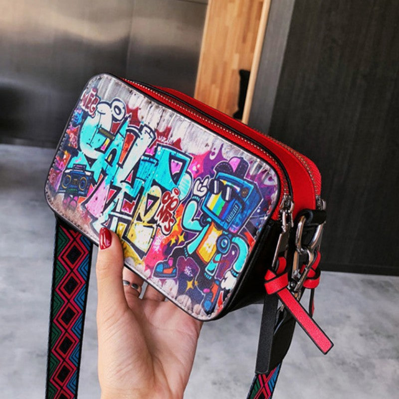 Lässige Graffiti-Patchwork-Taschen