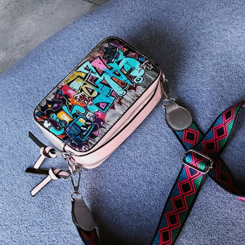 Lässige Graffiti-Patchwork-Taschen