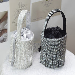 Bolsos casuales con borlas de diamantes de imitación y retazos para fiestas diarias