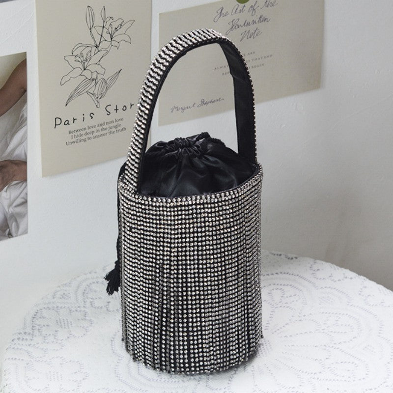 Bolsos casuales con borlas de diamantes de imitación y retazos para fiestas diarias