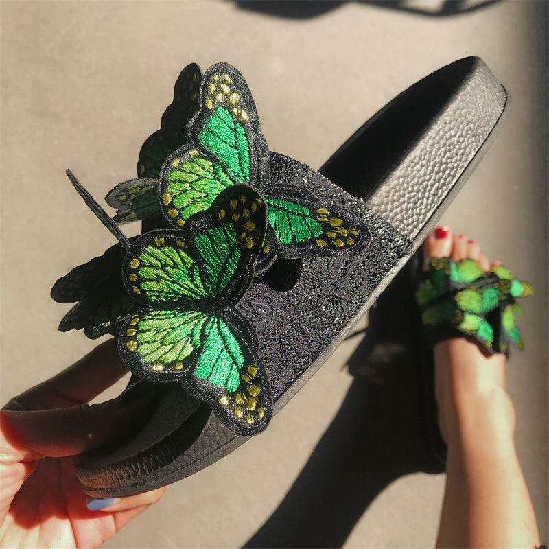 Zapatos casuales de diario con diseño de mariposas, redondos y cómodos para exteriores